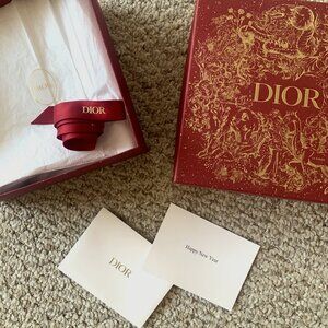 Dior Red Cosmetic Bag with Gold Accents